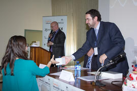 Entrega de premios. Jornada de clausura del I Concurso de Creación de Empresas. Facultad de Ciencias Económicas y Empresariales. Málaga. Mayo de 2015