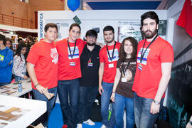 Estand de la Escuela Técnica Superior de Ingeniería Informática. Jornadas de Puertas Abiertas de la Universidad de Málaga. Complejo Polideportivo Universitario. Abril de 2016