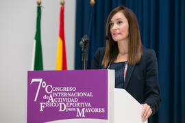 Elisa Pérez de Siles. Panel de expertos. 7º Congreso Internacional de Actividad Física Deportiva para Mayores. Escuela Técnica Superior de Ingeniería de Telecomunicaciones y de Informática. Noviembre de 2017