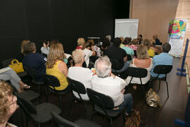 Manu Sánchez en videoconferencia. Curso "El humor en las artes escénicas". Cursos de Verano de la Universidad de Málaga. Marbella. Julio de 2018