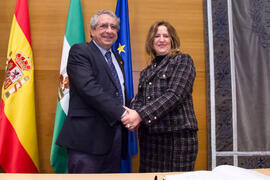 Toma de Posesión de Milagros Fernández Molina como nueva profesora titular del Departamento de Psicología Evolutiva y de la Educación de la Universidad de Málaga. Edificio del Rectorado. Febrero de 2018