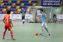 Partido Tailandia contra España. 14º Campeonato del Mundo Universitario de Fútbol Sala 2014 (FUTSAL). Antequera. Julio de 2014