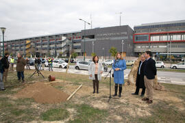 Intervención de Raquel Barco Moreno. Inauguración de la "primera arbolada" en la Universidad de Málaga. Escuela Técnica Superior de Ingeniería Industrial. Enero de 2020