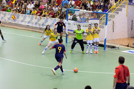 Partido Brasil contra España. 14º Campeonato del Mundo Universitario de Fútbol Sala 2014 (FUTSAL). Antequera. Julio de 2014