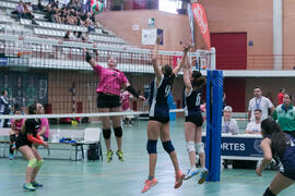 Partido femenino Universidad de Málaga - Universidad de A Coruña. Campeonato de España Universitario de Voleibol. Complejo Polideportivo Universitario. Abril de 2018