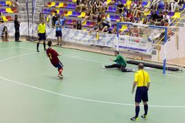 Partido España contra Bielorrusia. 14º Campeonato del Mundo Universitario de Fútbol Sala 2014 (FUTSAL). Antequera. Julio de 2014