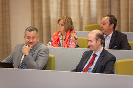 Asistentes a la segunda sesión del X Pleno del Consejo Universitario Iberoamericano (CUIB) en la Universidad de Málaga. Rectorado. Marzo de 2012