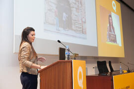 María Amparo Sebastiá Esteve. Presentación del proyecto "Intervención en el claustro del Palau-Castell de Betxí". V Foro Arquia/Próxima 2016: Futuro Imperfecto. Paraninfo. Octubre de 2016