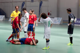 Partido España contra Portugal. 14º Campeonato del Mundo Universitario de Fútbol Sala 2014 (FUTSAL). Antequera. Julio de 2014