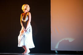Paula Torrado en el ensayo previo de la gala inaugural de la XXV edición de Fancine de la Universidad de Málaga. Teatro Cervantes. Noviembre de 2015