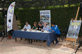 Rueda de prensa del I Día del Estudiante de la Universidad de Málaga. Jardín Botánico de la Universidad de Málaga. Mayo de 2017