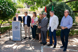 Intervención de José Ángel Narváez. Inauguración de la glorieta Botánicos de la UMA. Jardín Botánico de la Universidad de Málaga. Junio de 2018