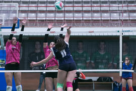 Partido femenino Universidad de Málaga - Universidad de A Coruña. Campeonato de España Universitario de Voleibol. Complejo Polideportivo Universitario. Abril de 2018