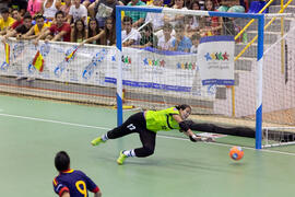 Partido Brasil contra España. 14º Campeonato del Mundo Universitario de Fútbol Sala 2014 (FUTSAL). Antequera. Julio de 2014