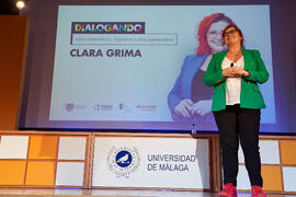 Conferencia "Dialogando" con Clara Grima. Escuela de Ingenierías Industriales de la Universidad de Málaga. Mayo de 2024
