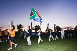 Equipo de Sudáfrica. Inauguración del Campeonato Mundial Universitario de Golf. Antequera Golf. Junio de 2010