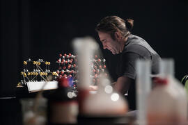 Álvaro Lozano en el ensayo previo de la gala inaugural de la XXV edición de Fancine de la Universidad de Málaga. Teatro Cervantes. Noviembre de 2015