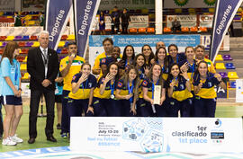 Medalla de oro para Brasil. Acto de clausura y entrega de medallas. 14º Campeonato del Mundo Universitario de Fútbol Sala 2014 (FUTSAL). Antequera. Julio de 2014