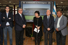 Inauguración de la exposición "La Rosaleda en 75 imágenes". Complejo Polideportivo Universitario. Marzo de 2017