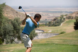 Jugador de la Universidad de Stirling. Campeonato Europeo de Golf Universitario. Antequera. Junio de 2019