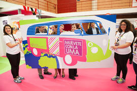 Photocall "Muévete con la UMA". Jornadas de Puertas Abiertas de la Universidad de Málaga. Complejo Polideportivo Universitario. Abril de 2016