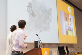 Joan Casals y José Luis Cisneros. Presentación del proyecto "Casa Caballero". V Foro Arquia/Próxima 2016: Futuro Imperfecto. Paraninfo. Octubre de 2016