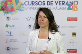 Alicia Carrasco en photocall. Curso "La buena Inteligencia Artificial". Cursos de Verano de la Universidad de Málaga. Ronda. Julio de 2018