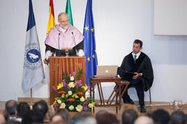 José Miguel Rodríguez Santos en la Apertura del Curso Académico 2015/2016 de la Universidad de Málaga. Paraninfo. Septiembre de 2015