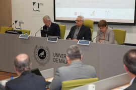 Intervención de Beatriz Morán Márquez. Segunda sesión del X Pleno del Consejo Universitario Iberoamericano (CUIB) en la Universidad de Málaga. Rectorado. Marzo de 2012