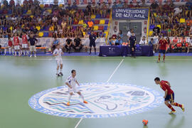 Partido Israel contra España. 14º Campeonato del Mundo Universitario de Fútbol Sala 2014 (FUTSAL). Antequera. Julio de 2014