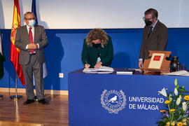 Toma de posesión de Carolina Martín Gámez como nueva profesora titular del Área de Didáctica de las Ciencias Experimentales de la Universidad de Málaga. Paraninfo. Diciembre de 2021