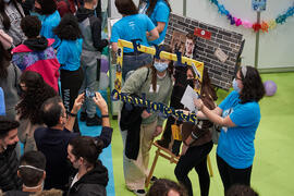Stand de Filosofía y Letras. Jornada de Puertas Abiertas de la Universidad de Málaga. Complejo Polideportivo Universitario. Marzo de 2022