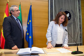 Toma de Posesión de Patricia Mora Segado como nueva Directora de Secretariado de Smart Campus de la Universidad de Málaga. Edificio del Rectorado. Febrero de 2018
