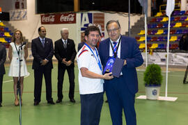 Premio al Juego Limpio para Costa Rica en femenino. Acto de clausura y entrega de medallas. 14º Campeonato del Mundo Universitario de Fútbol Sala 2014 (FUTSAL). Antequera. Julio de 2014