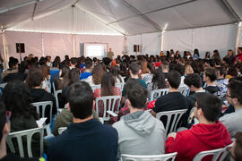 Charla informativa. Jornadas de Puertas Abiertas de la Universidad de Málaga. Complejo Polideportivo Universitario. Abril de 2016