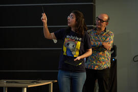 actriz en el ensayo de la gala de inauguración de la 31ª edición de Fancine de la Universidad de Málaga. Cine Albéniz. Noviembre de 2021
