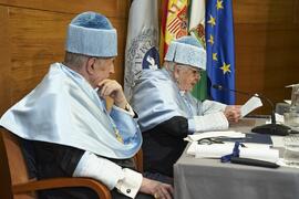 Discurso de Pilar Palomo Vázquez. Investidura como "Doctores Honoris Causa" de Antonio García Berrio y Pilar Palomo Vázquez por la Facultad de Filosofía y Letras de la Universidad de Málaga. Edificio del Rectorado. Junio de 2024