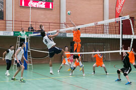 Partido masculino Universidad de Málaga - Universidad de Vigo. Campeonato de España Universitario de Voleibol. Complejo Polideportivo Universitario. Abril de 2018
