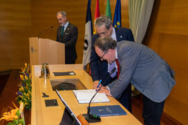 Toma de Posesión de Tomás Cordero Alcántara como Director de la Escuela de Doctorado de la Universidad de Málaga. Edificio del Rectorado.  Febrero de 2020