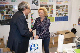 José Ángel Narváez en el estand de Diputación de Málaga. Jornadas de Puertas Abiertas de la Universidad de Málaga. Complejo Polideportivo Universitario. Abril de 2016