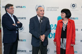 Intervención de Pedro Montiel. Inauguración de la exposición "Málaga en el Objetivo". Complejo Polideportivo Universitario. Mayo de 2019