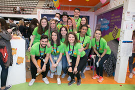 Estand de Ciencias Económicas y Empresariales. Jornadas de Puertas Abiertas de la Universidad de Málaga. Complejo Polideportivo Universitario. Abril de 2018