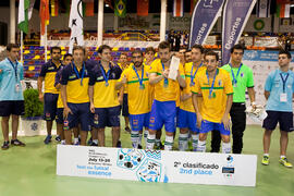 Medalla de plata para Brasil. Acto de clausura y entrega de medallas. 14º Campeonato del Mundo Universitario de Fútbol Sala 2014 (FUTSAL). Antequera. Julio de 2014
