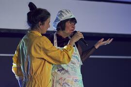 Alessandra García y Tecla Lumbreras presentan la gala de de inauguración de la 33ª edición de Fancine de la Universidad de Málaga. Cine Albéniz. Noviembre de 2023