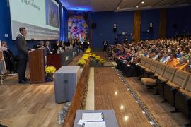 Discurso de Juan Manuel Moreno. Imposición de la Medalla de Oro de la Universidad de Málaga a la Junta de Andalucía. Paraninfo. Noviembre de 2023