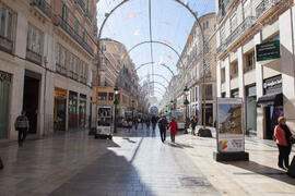 Exposición "La Universidad de Málaga del Siglo XXI". Calle Larios. Enero de 2017