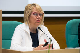 Intervención de Pilar Zaragoza. Conmemoración del 30 Aniversario de la Oficina de Transferencia de Resultados de Investigación de la Universidad de Málaga (OTRI). Edificio del Rectorado. Mayo de 2019