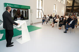 Intervención de Carlos Rosa. Inauguración de la exposición itinerante sobre el plan "Vive tu ciudad". Escuela Técnica Superior de Arquitectura de la Universidad de Málaga. Octubre de 2021