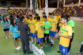 Medalla de plata para Brasil. Acto de clausura y entrega de medallas. 14º Campeonato del Mundo Universitario de Fútbol Sala 2014 (FUTSAL). Antequera. Julio de 2014