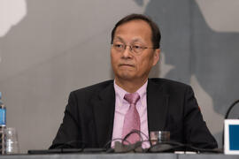 Juneyoung Choi. Décimo Aniversario de colaboración de la Universidad de Málaga y la Universidad Nacional de Incheon. Complejo de Estudios Sociales y Comercio. Octubre de 2019